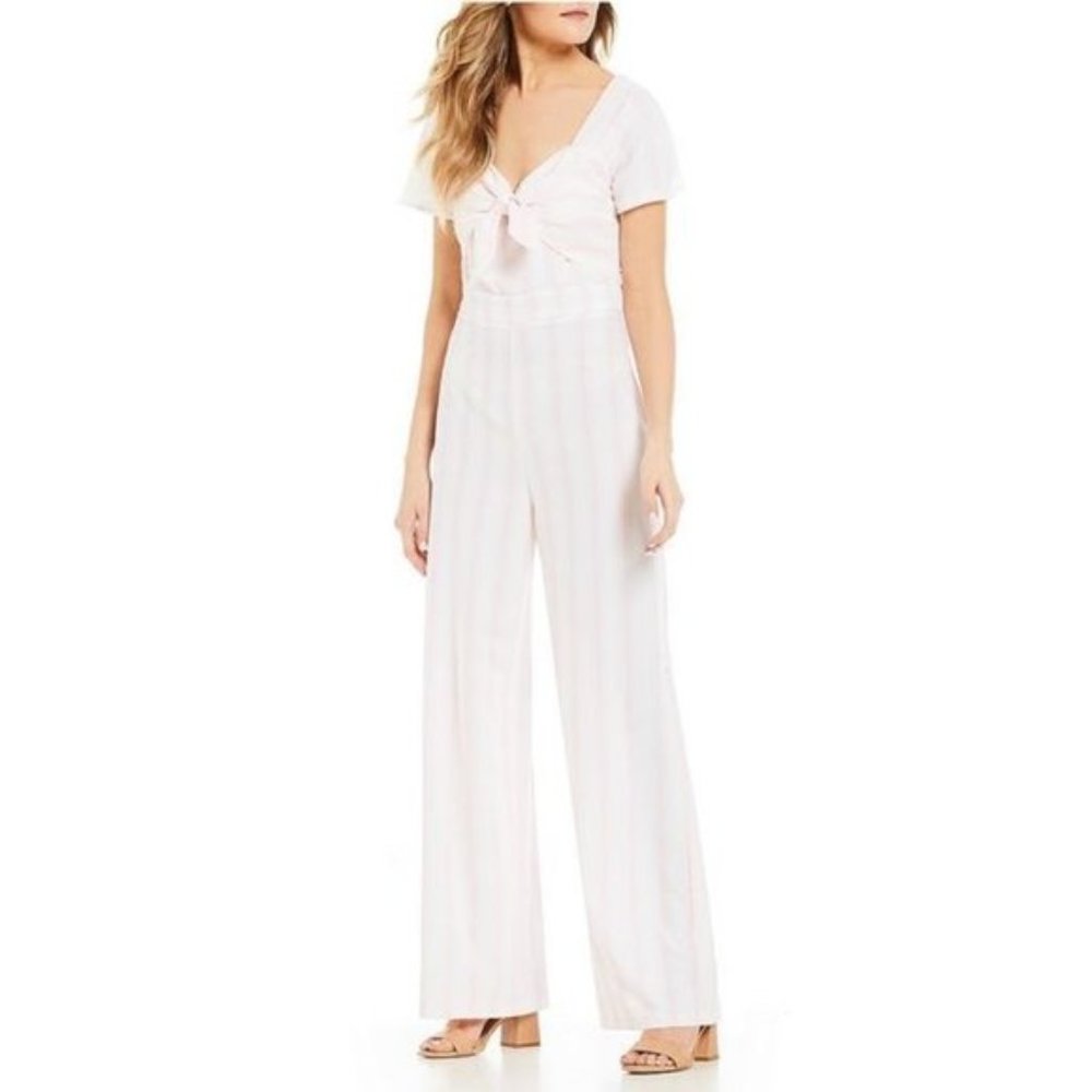 GB Gianni Bini Tie-Front Stripe Jumpsuit S NEW NWT